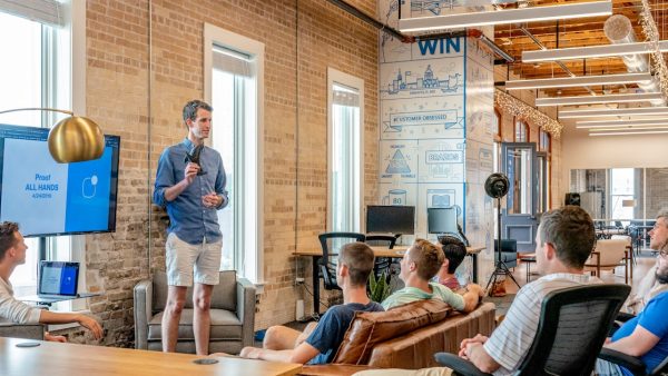 CRM dashboard on laptop